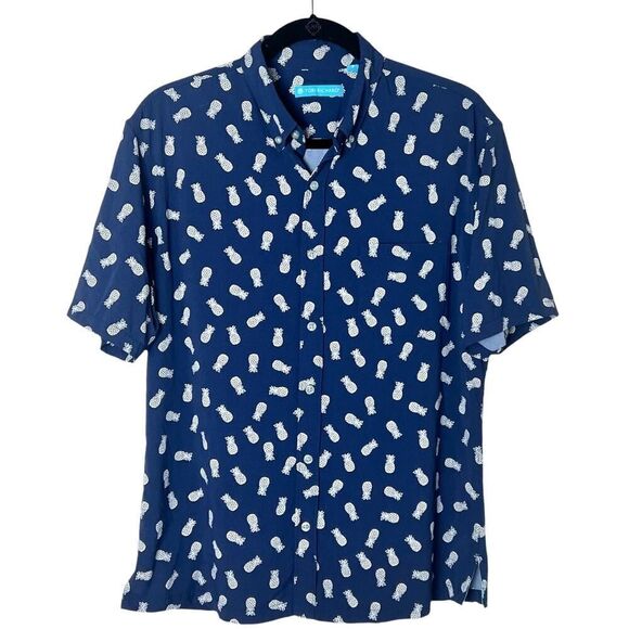 Tori Richard Men's Pineapple Hawaiian Shirt Short Sleeve Button Front Shirt Sz S - Picture 1 of 8